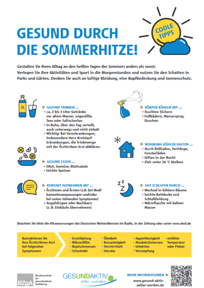 Schaubild -Weiterleitung zu PDF "Gesund durch die Sommerhitze" von Bundeszentrale für gesundheitliche Aufklärung 